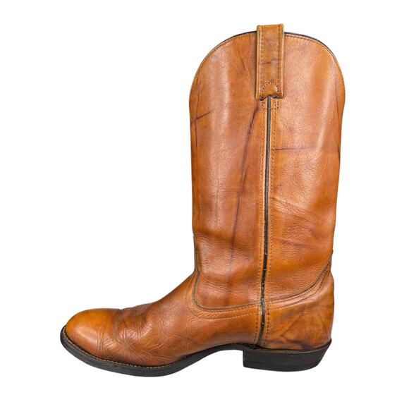 Vintage Bermans Mens Marbled Brown Western Cowboy Boot Size US 10 D - Picture 2 of 11